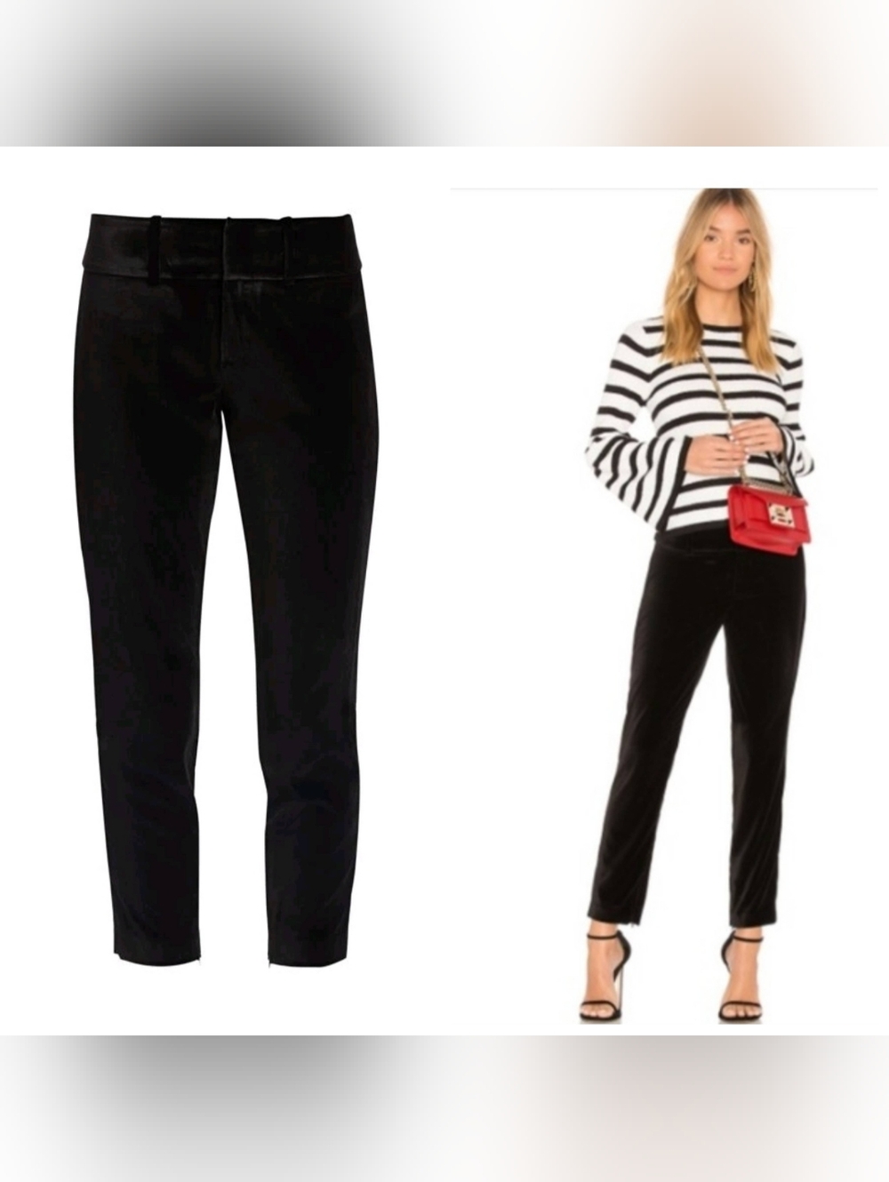 Alice + Olivia stacey slim velvet ankle pants